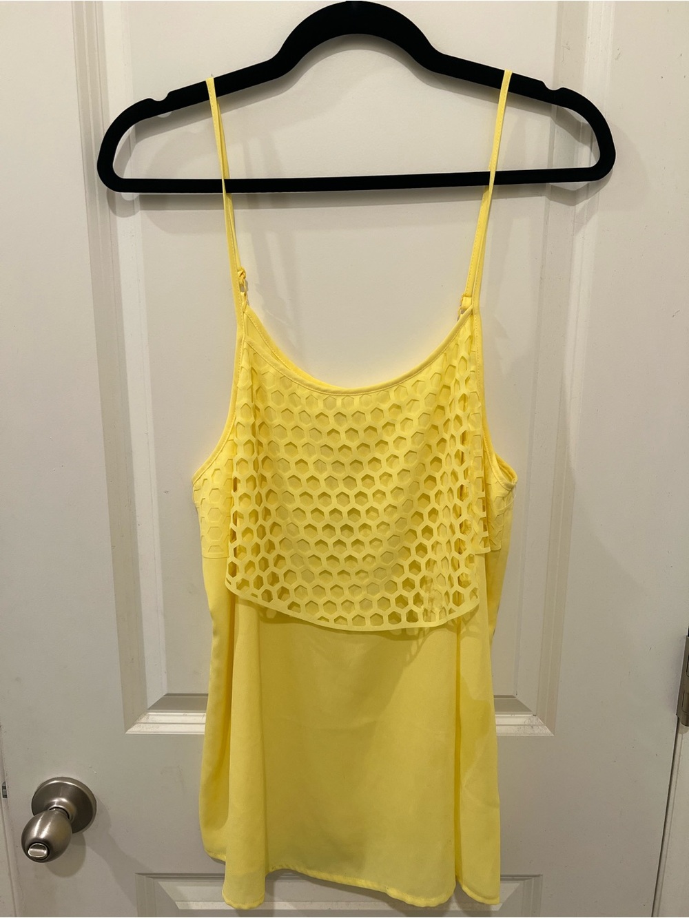 Bright Yellow Charlotte Rouse Mesh Cami Tank. NWT